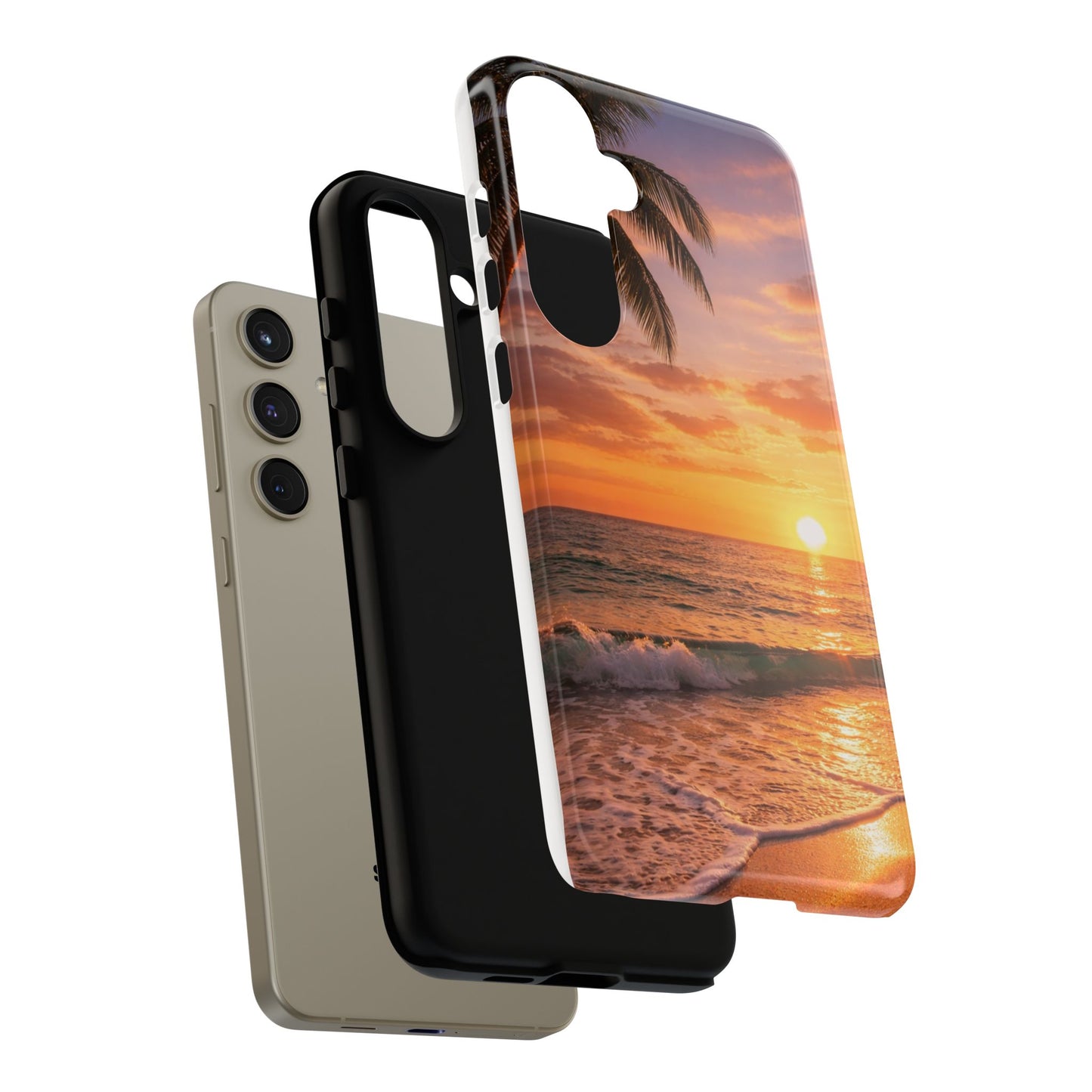 Golden Hour Beach Case — Tropical Palm Sunset Protective Case