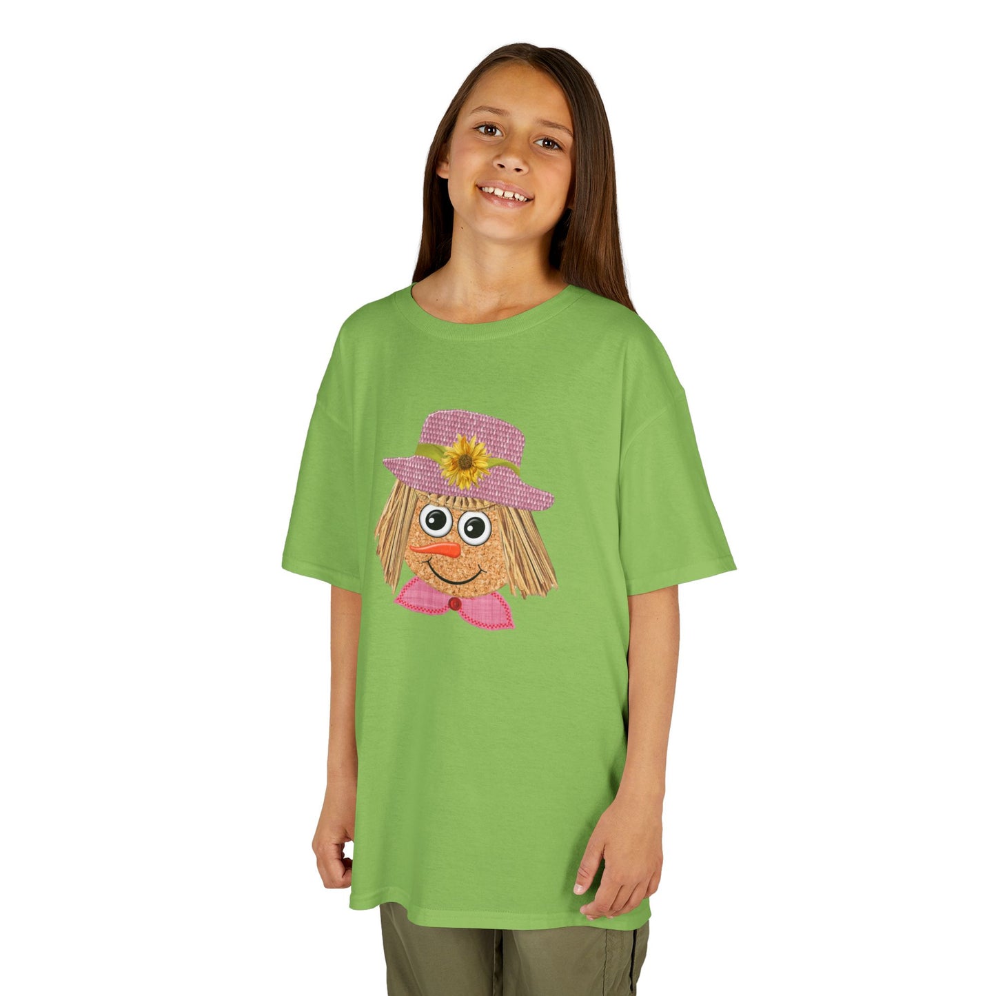 Cute Scarecrow Girl Kids Halloween T-Shirt