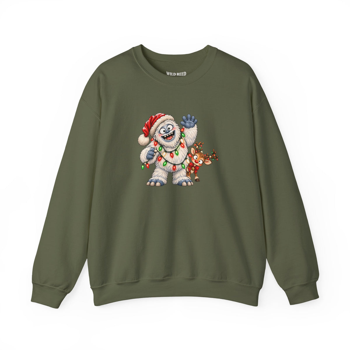 Cute Christmas Yeti & Reindeer Sweatshirt | Whimsical Holiday Crewneck