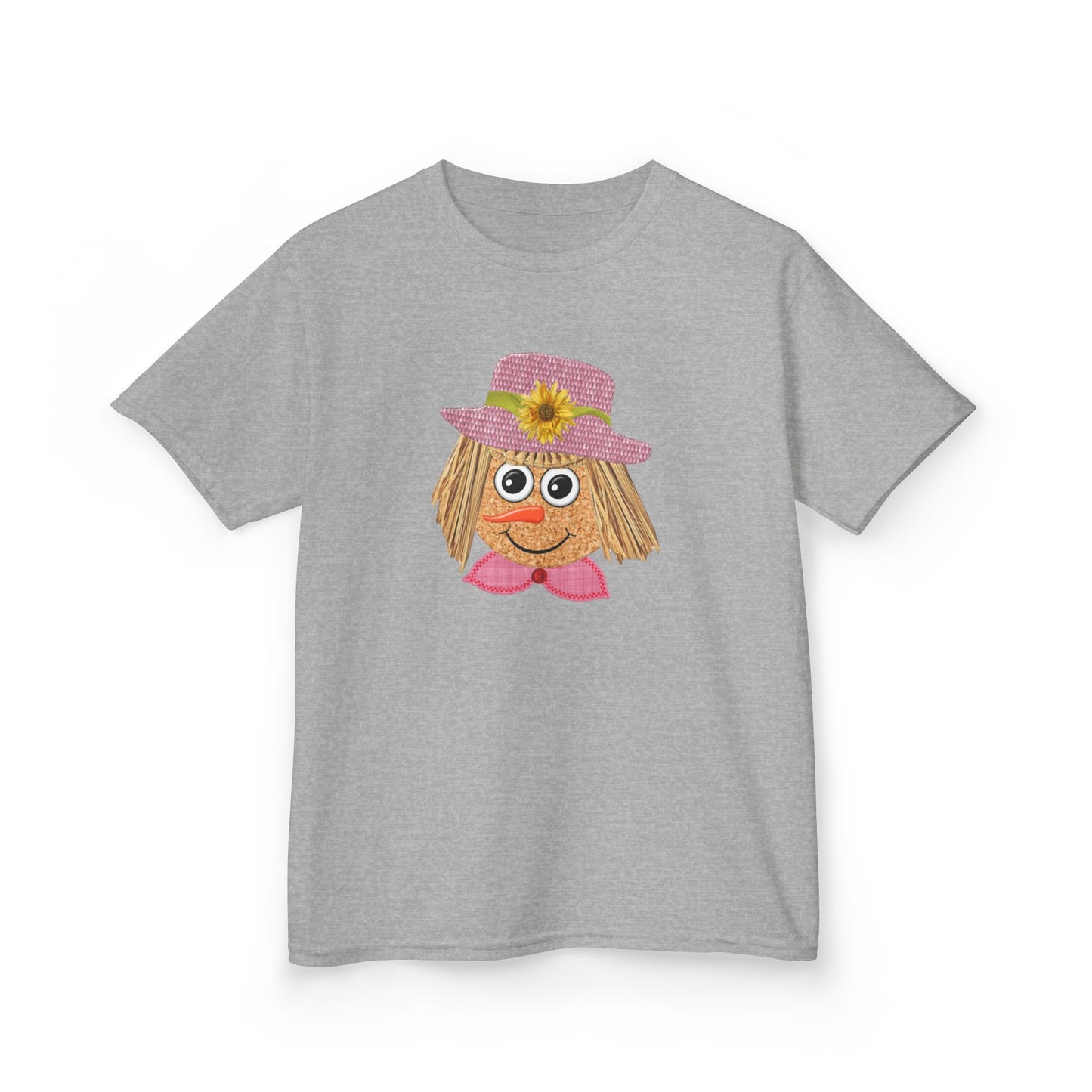 Cute Scarecrow Girl Youth T-Shirt | Adorable Fall & Thanksgiving Graphic Tee for Kids