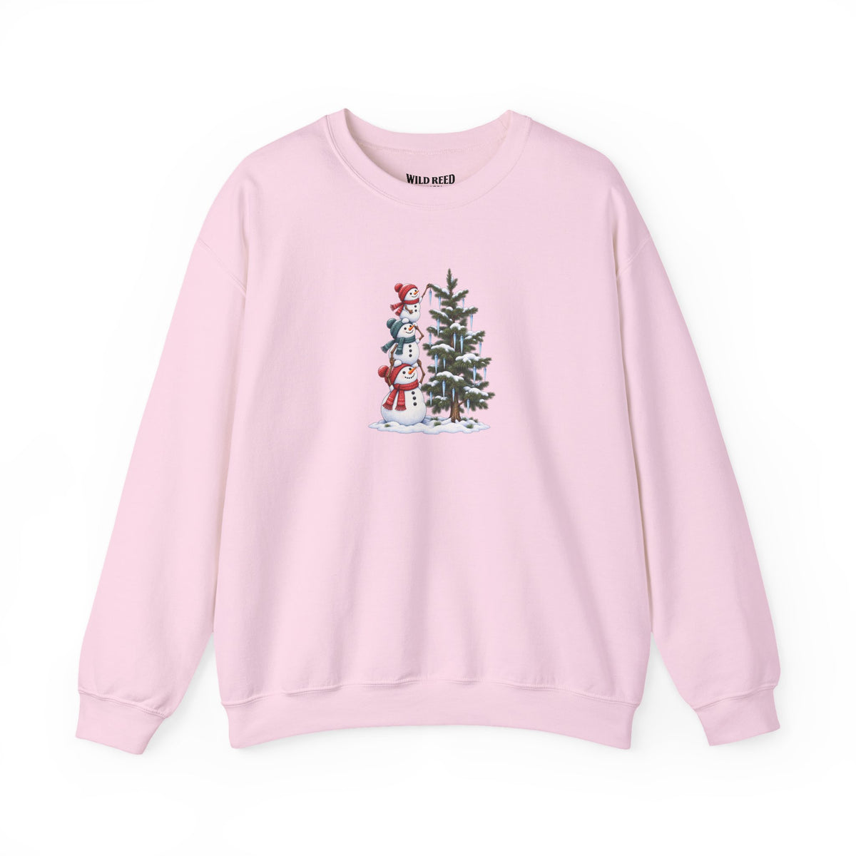 Snowmen Decorating Christmas Tree Sweatshirt | Cute Holiday Crewneck