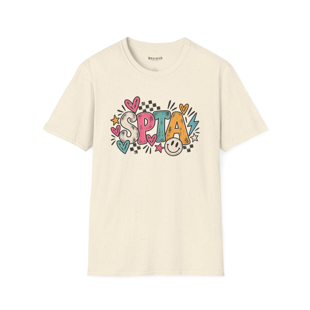 SPTA Retro Checkerboard Graphic Tee | School Support Staff Shirt