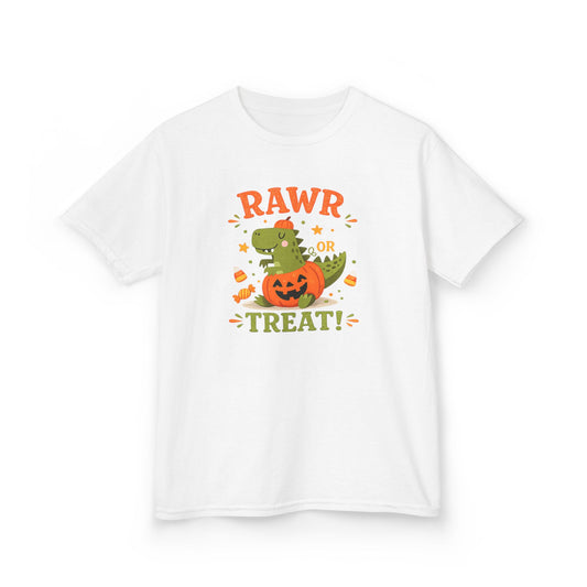 Rawr or Treat Dinosaur Kids Youth Halloween T-Shirt
