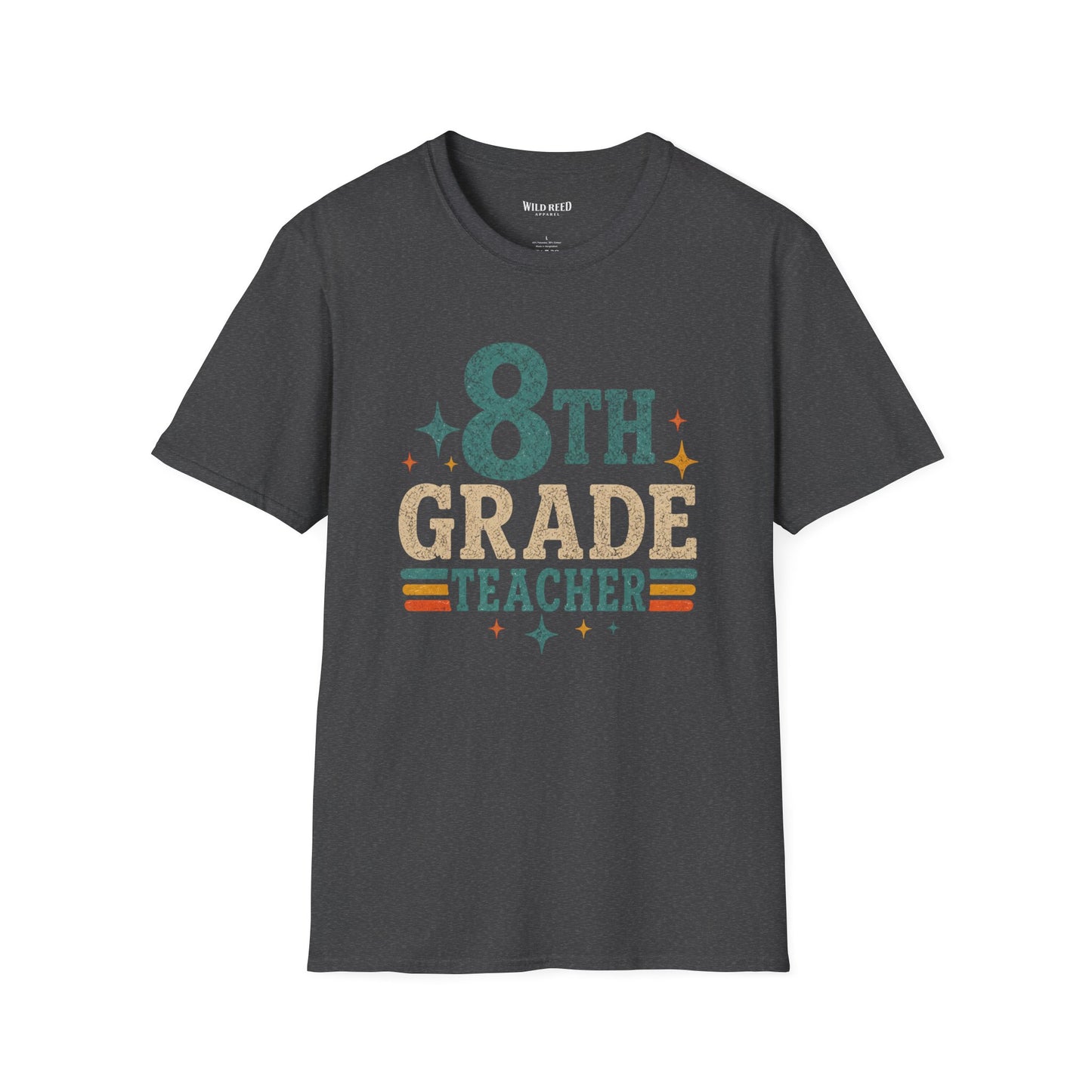 8th Grade Teacher Shirt | Back to School Teacher Tee | Retro Grade Level Graphic T-Shirt