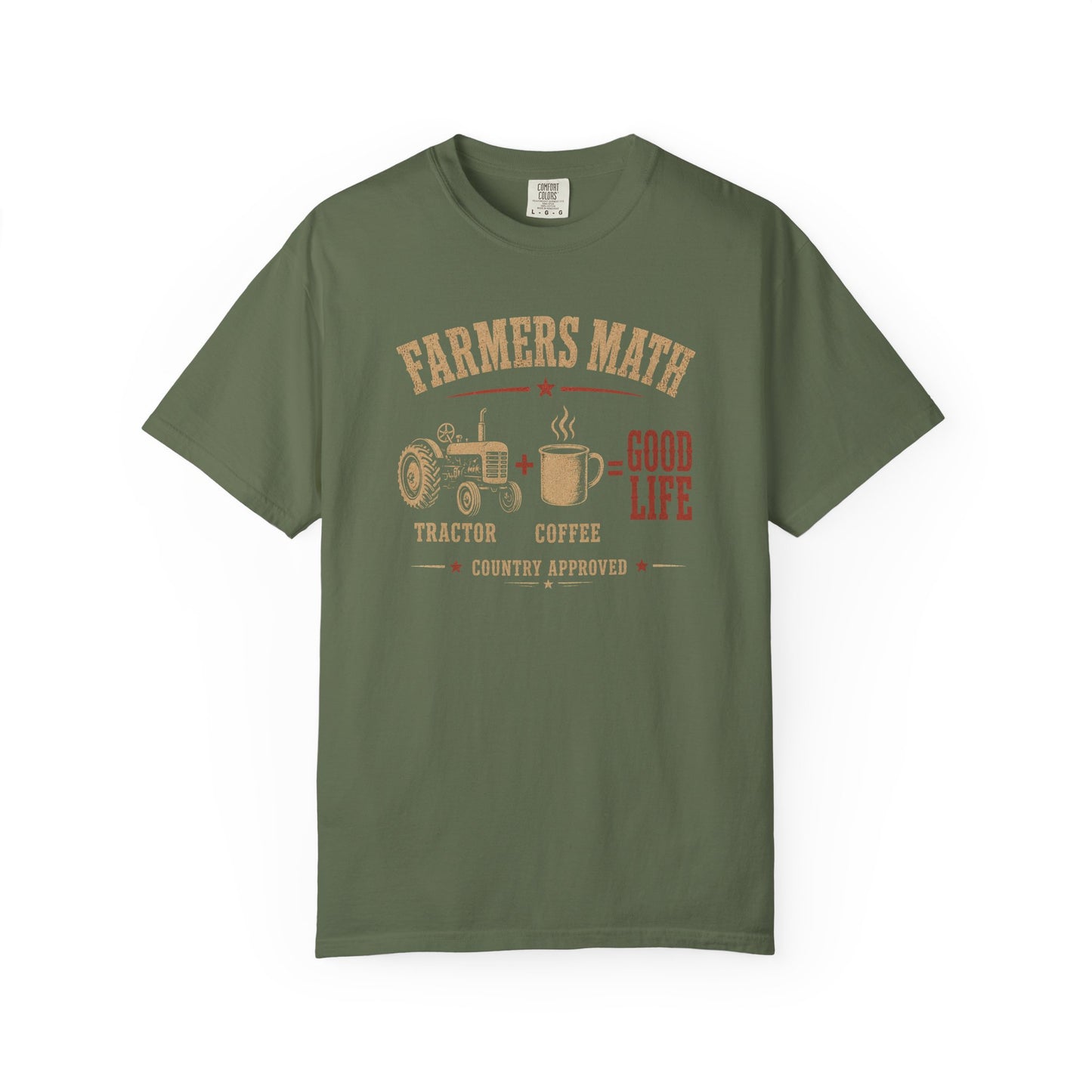 Funny western shirt with farmer math design in sage
