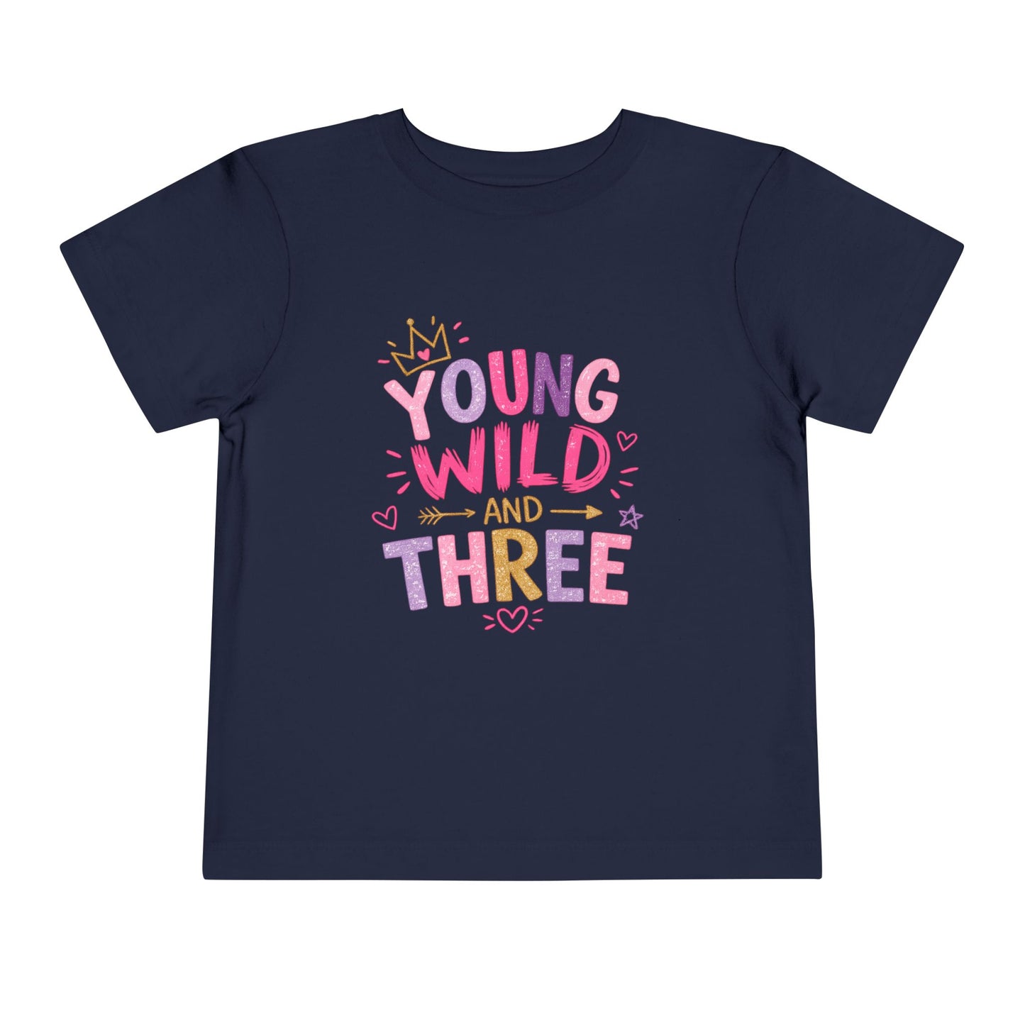 Young Wild and Three Birthday Shirt for Girls | Pink Third Birthday Tee