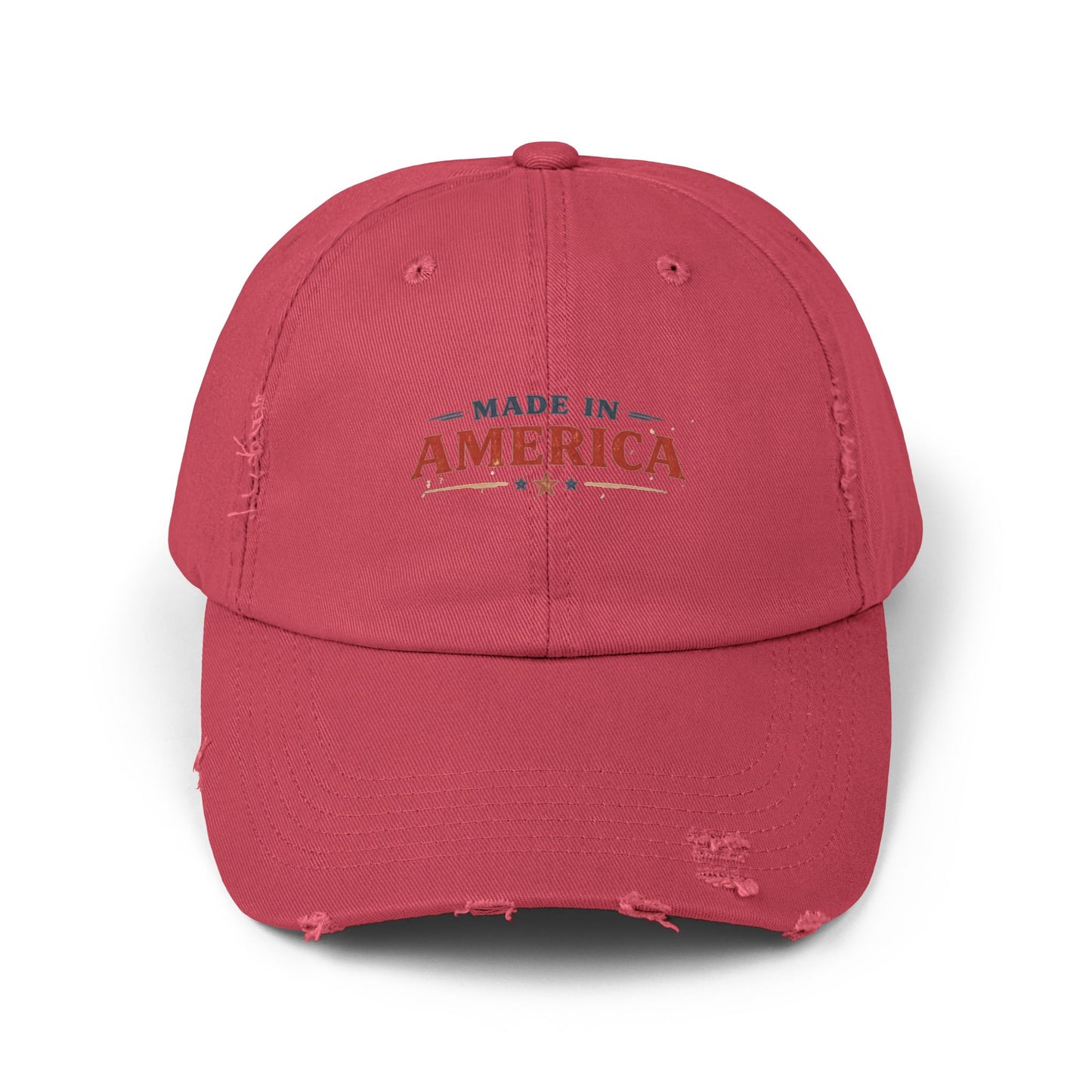 Distressed Made in America Cap • Vintage Patriotic Hat • Adjustable Dad Hat • Wild Reed Apparel