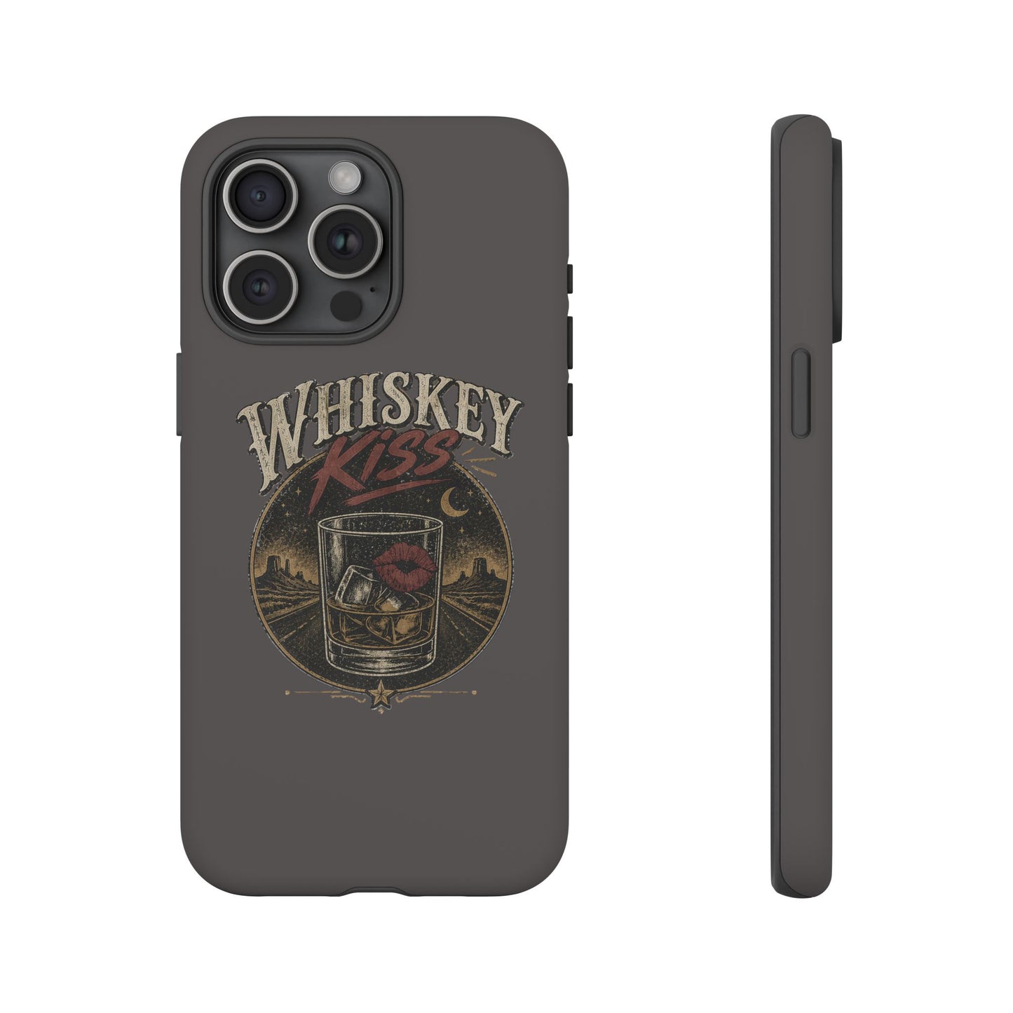 Whiskey Kiss Western Phone Case, Country iPhone & Samsung Case, Rustic Cowgirl or Cowboy Phone Case, Whiskey Lover Gift, Matte or Glossy