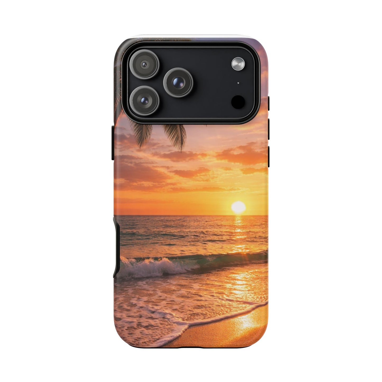 Golden Hour Beach Case — Tropical Palm Sunset Protective Case