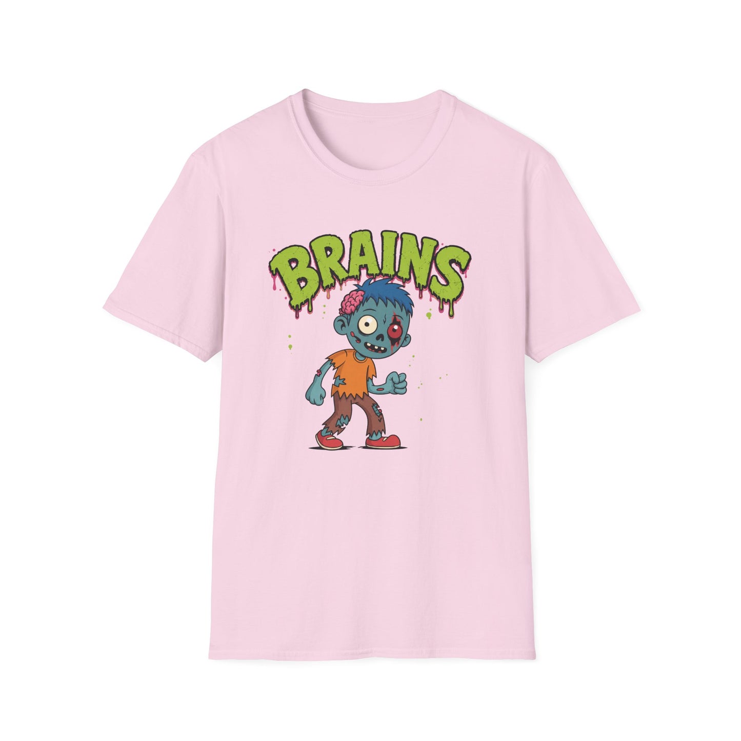 Brains Zombie Graphic Tee | Funny Halloween Shirt | Vintage Horror T-Shirt