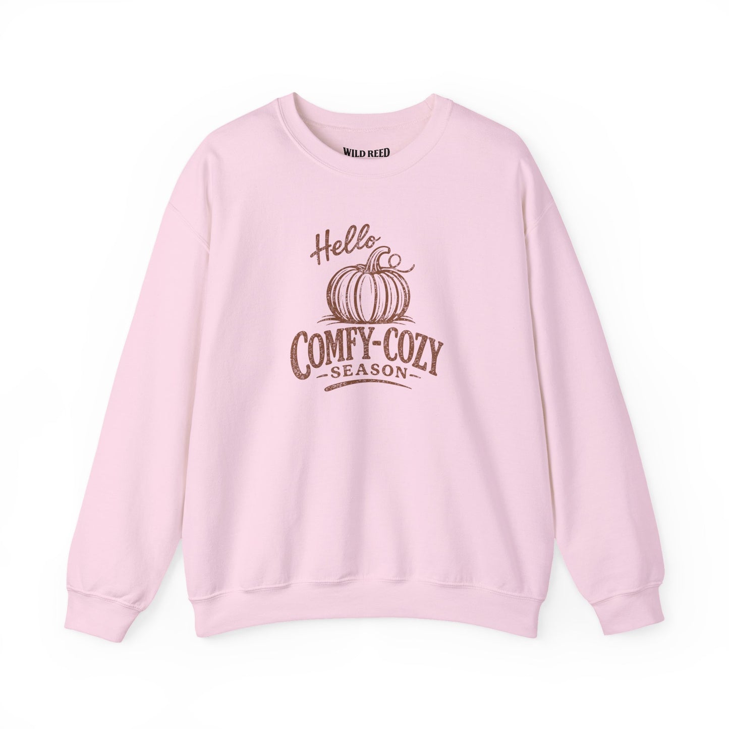 Hello Comfy-Cozy Season Vintage Pumpkin Sweatshirt | Cozy Fall Crewneck | Autumn Graphic Sweatshirt