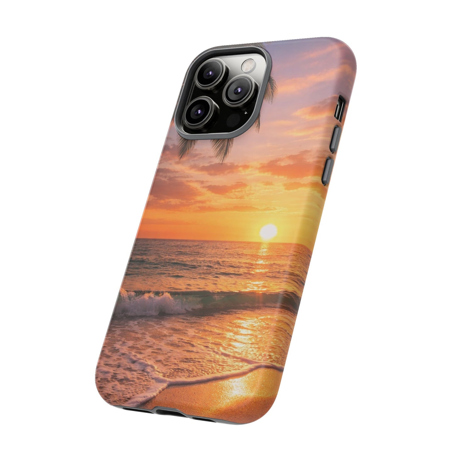 Golden Hour Beach Case — Tropical Palm Sunset Protective Case