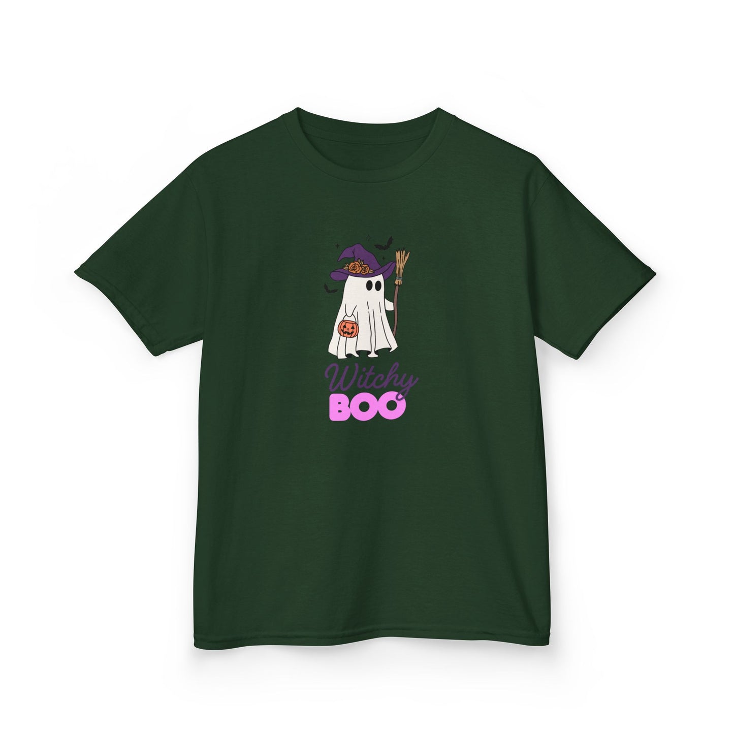 Witchy Boo Kids T-Shirt | Cute Halloween Ghost Youth Graphic Tee for Boys & Girls