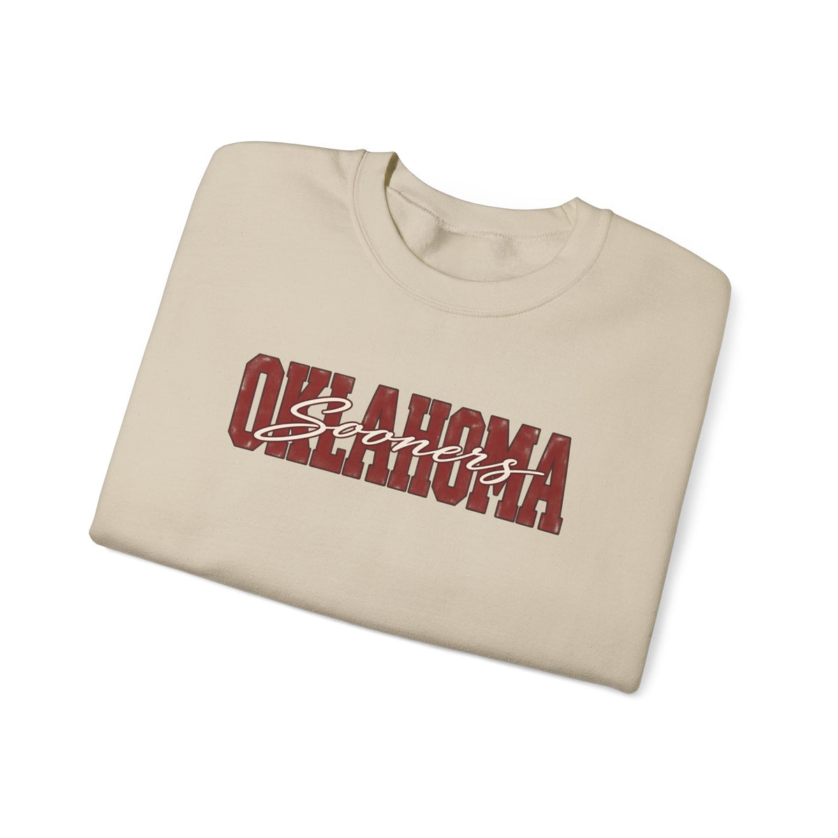 Oklahoma Vintage Collegiate Crewneck Sweatshirt | Crimson Game Day Pullover