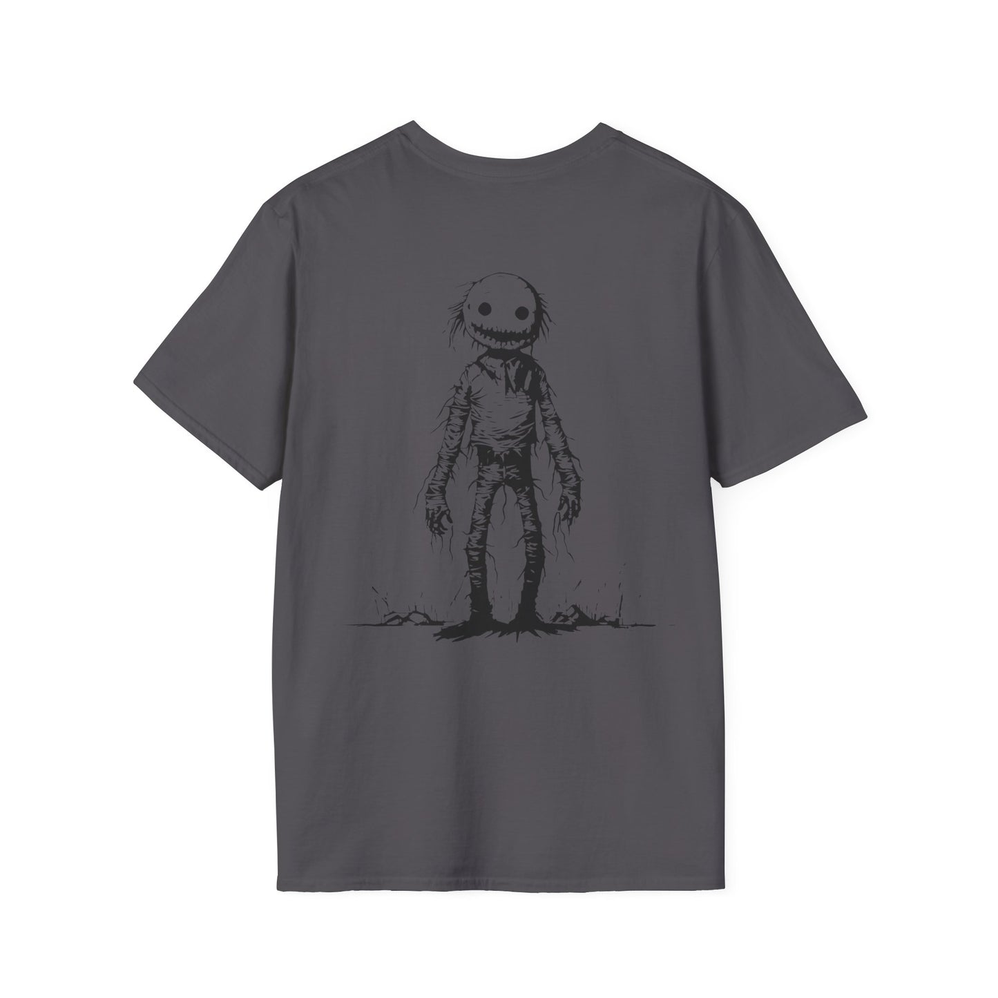 Wild Reed Apparel Creepy Monster Halloween Shirt | Vintage Horror Graphic Tee | Double-Sided Spooky Season T-Shirt