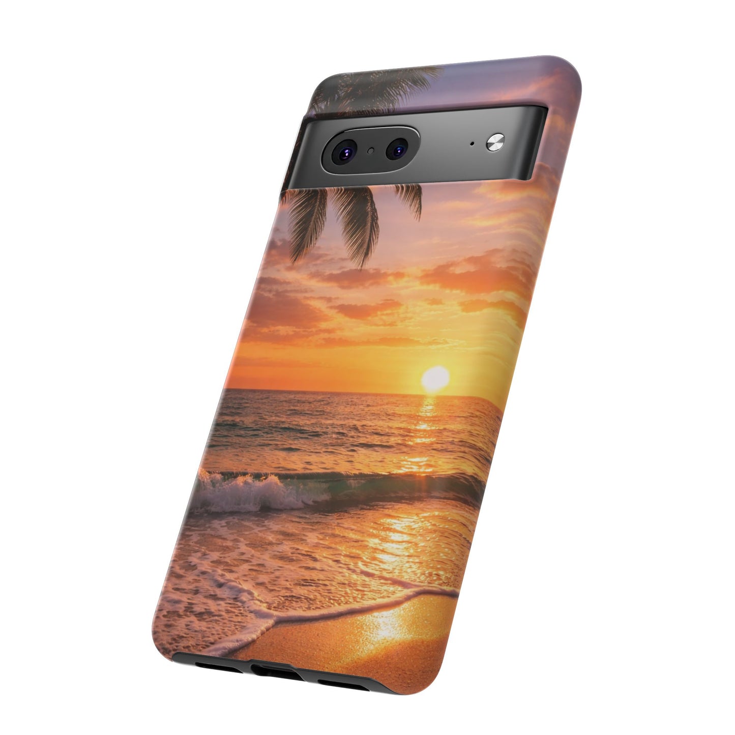 Golden Hour Beach Case — Tropical Palm Sunset Protective Case