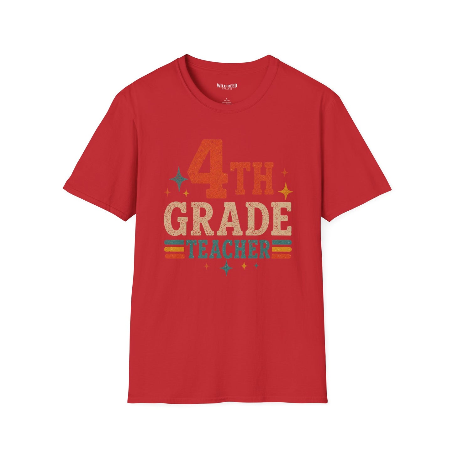 4th Grade Teacher Shirt | Back to School Teacher Tee | Retro Grade Level Graphic T-Shirt