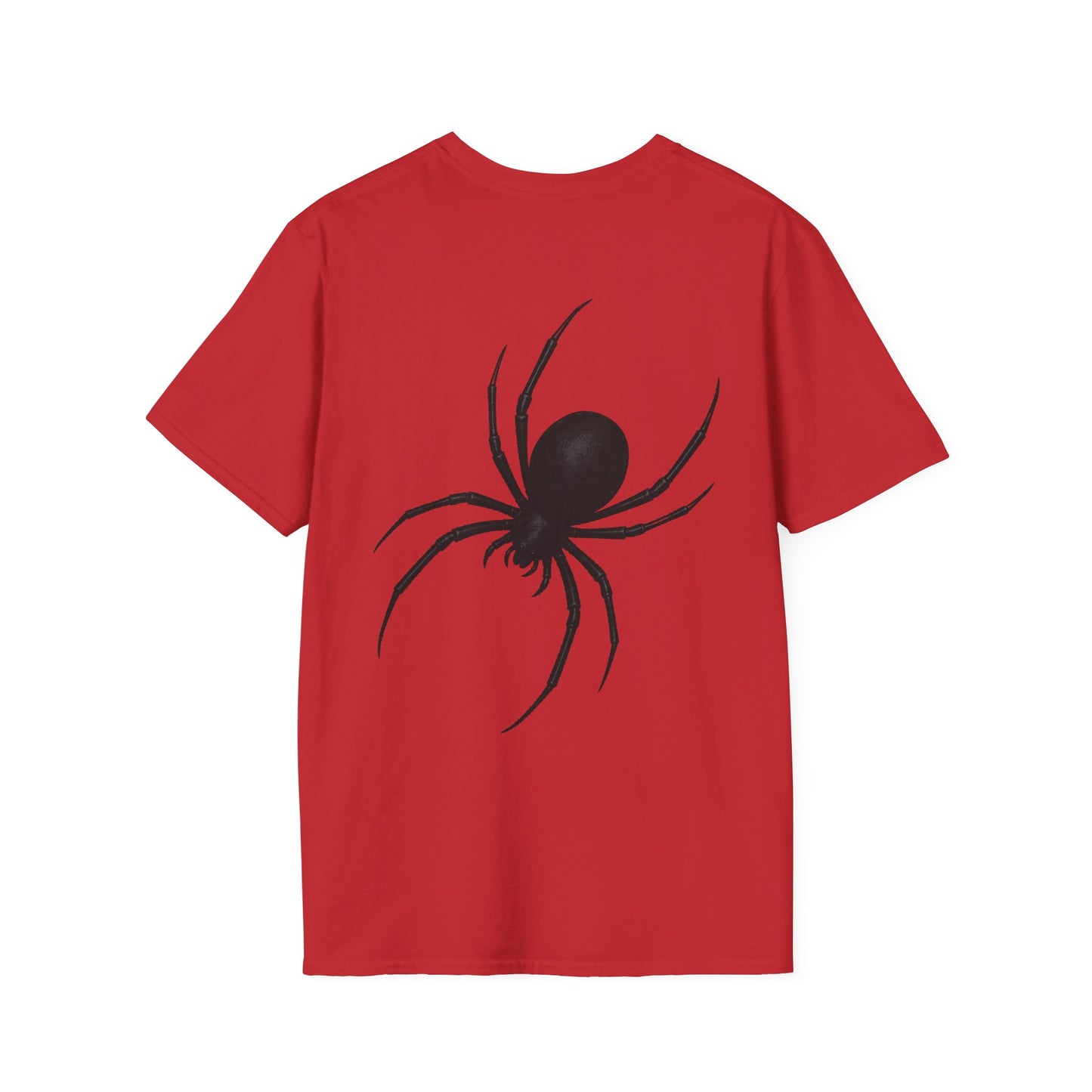 Black Spider T-Shirt – Stealth Halloween Front and Back Graphic Tee