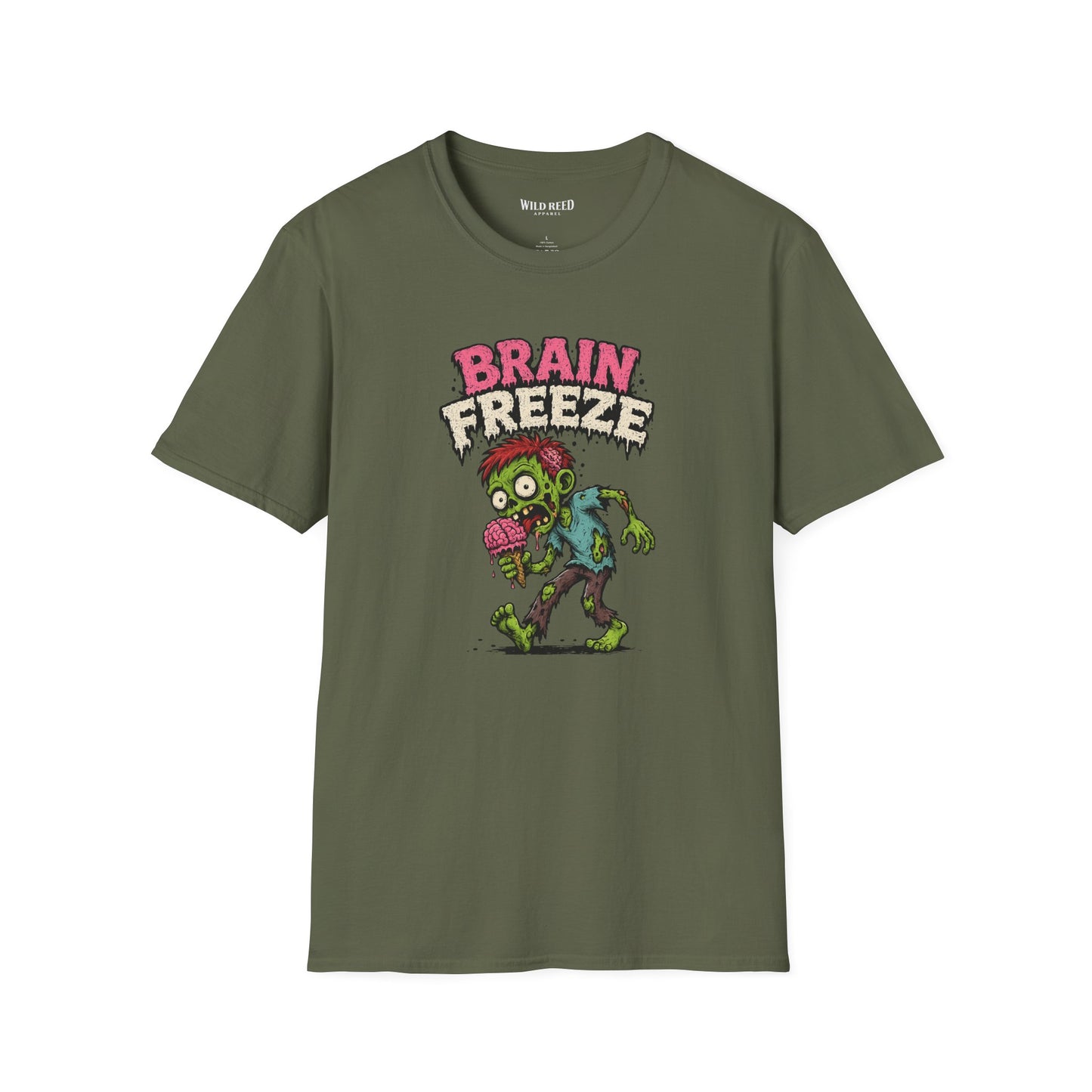 Brain Freeze Funny Zombie Graphic Tee