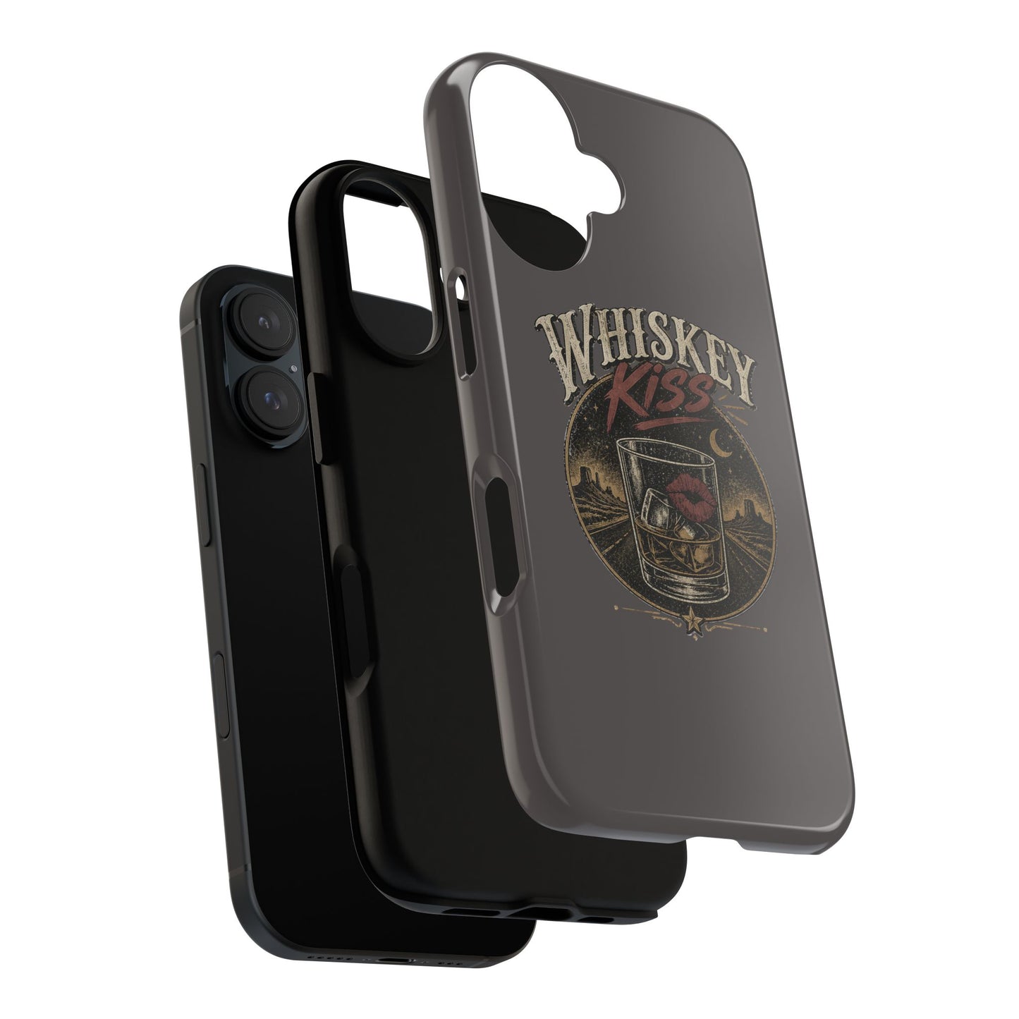 Whiskey Kiss Western Phone Case, Country iPhone & Samsung Case, Rustic Cowgirl or Cowboy Phone Case, Whiskey Lover Gift, Matte or Glossy
