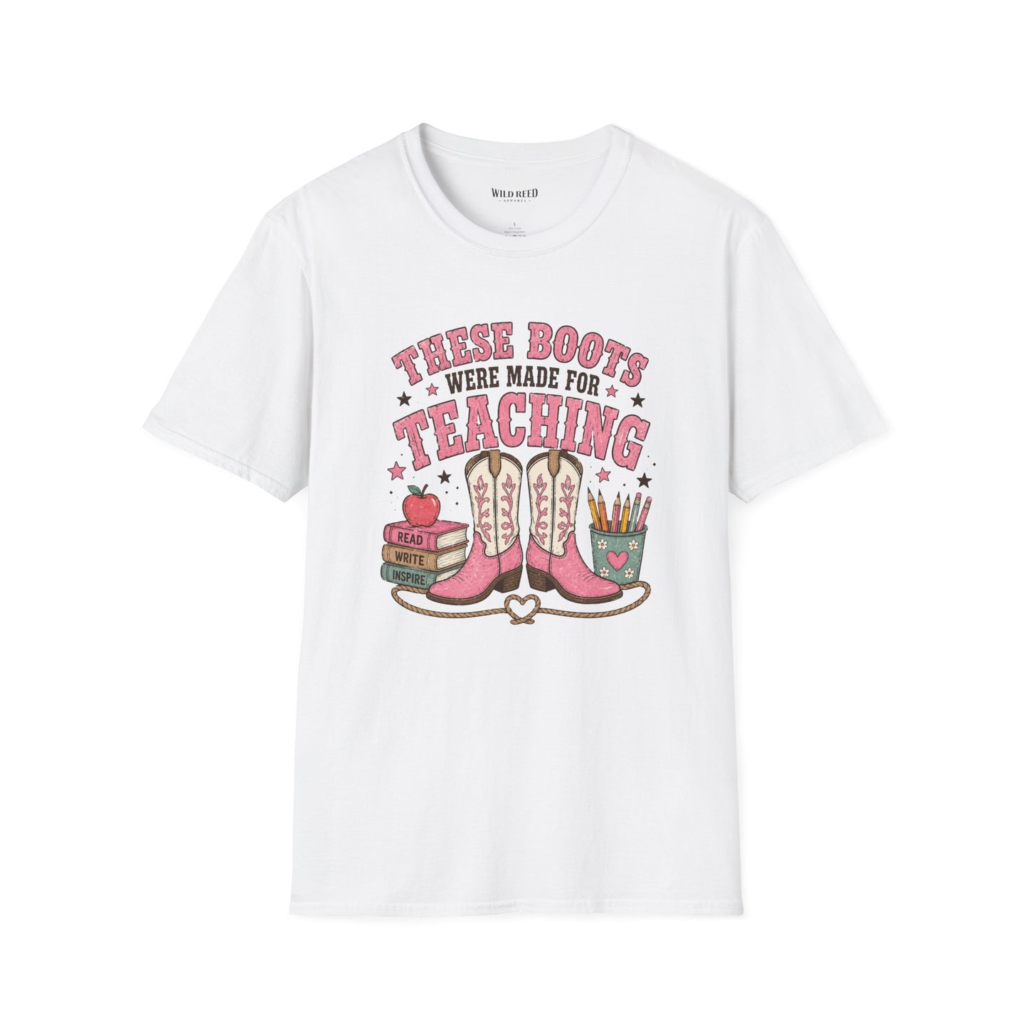 These Boots Were Made for Teaching Shirt | Western Teacher Tee | Cowgirl Back to School Graphic T-Shirt
