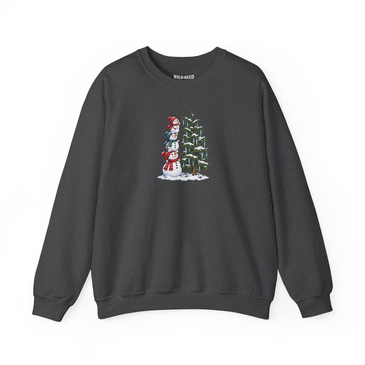 Snowmen Decorating Christmas Tree Sweatshirt | Cute Holiday Crewneck