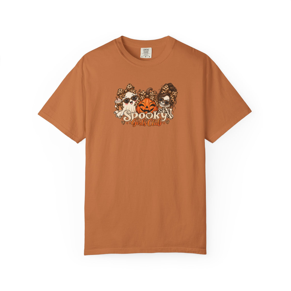 Spooky Girls Club Leopard Halloween Comfort Colors Tee