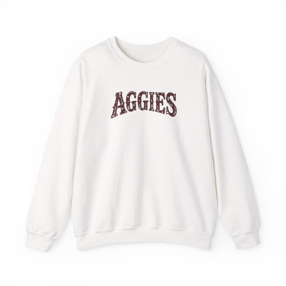 Aggies Vintage Collegiate Crewneck Sweatshirt | Maroon Game Day Pullover