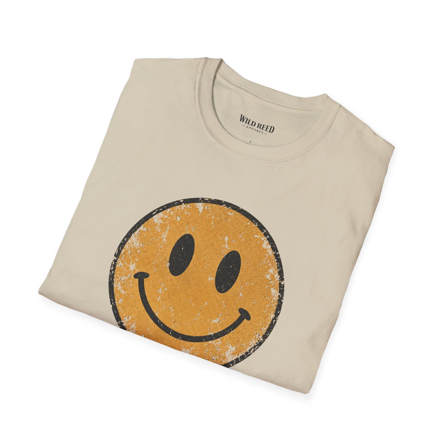 Vintage Distressed Smiley Face Graphic Tee | Retro Happy Face Shirt | Western Boho Aesthetic T-Shirt