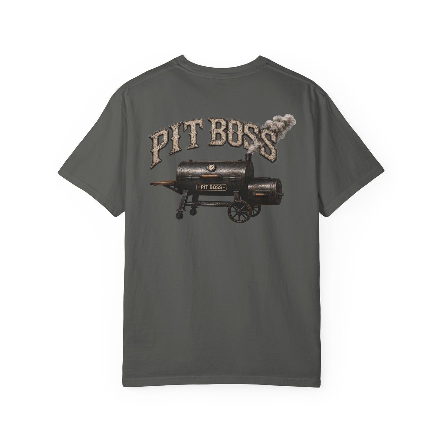 Pit Boss BBQ Shirt, Smoker Graphic Tee, Low and Slow Tshirt, Backyard BBQ Shirt, Grill Master Tee, Vintage Washed BBQ Tee