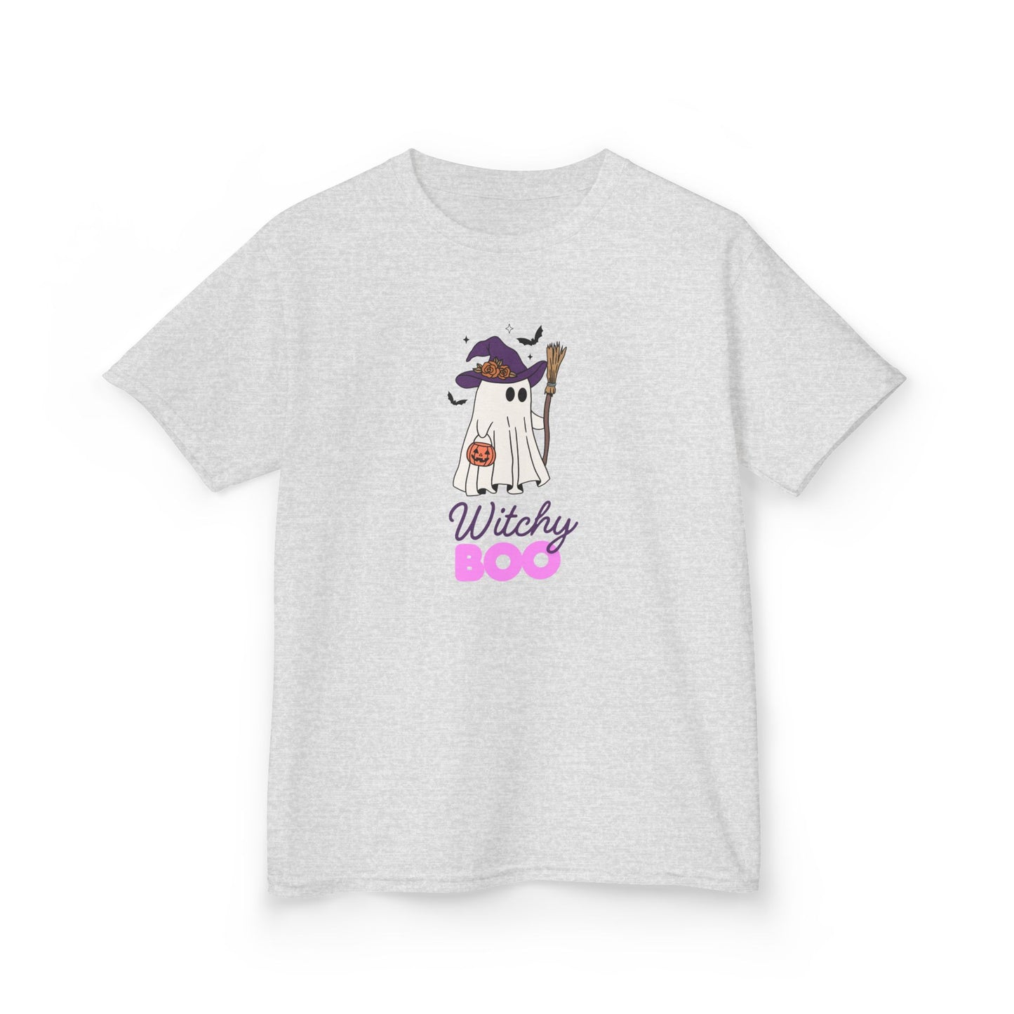 Witchy Boo Kids T-Shirt | Cute Halloween Ghost Youth Graphic Tee for Boys & Girls