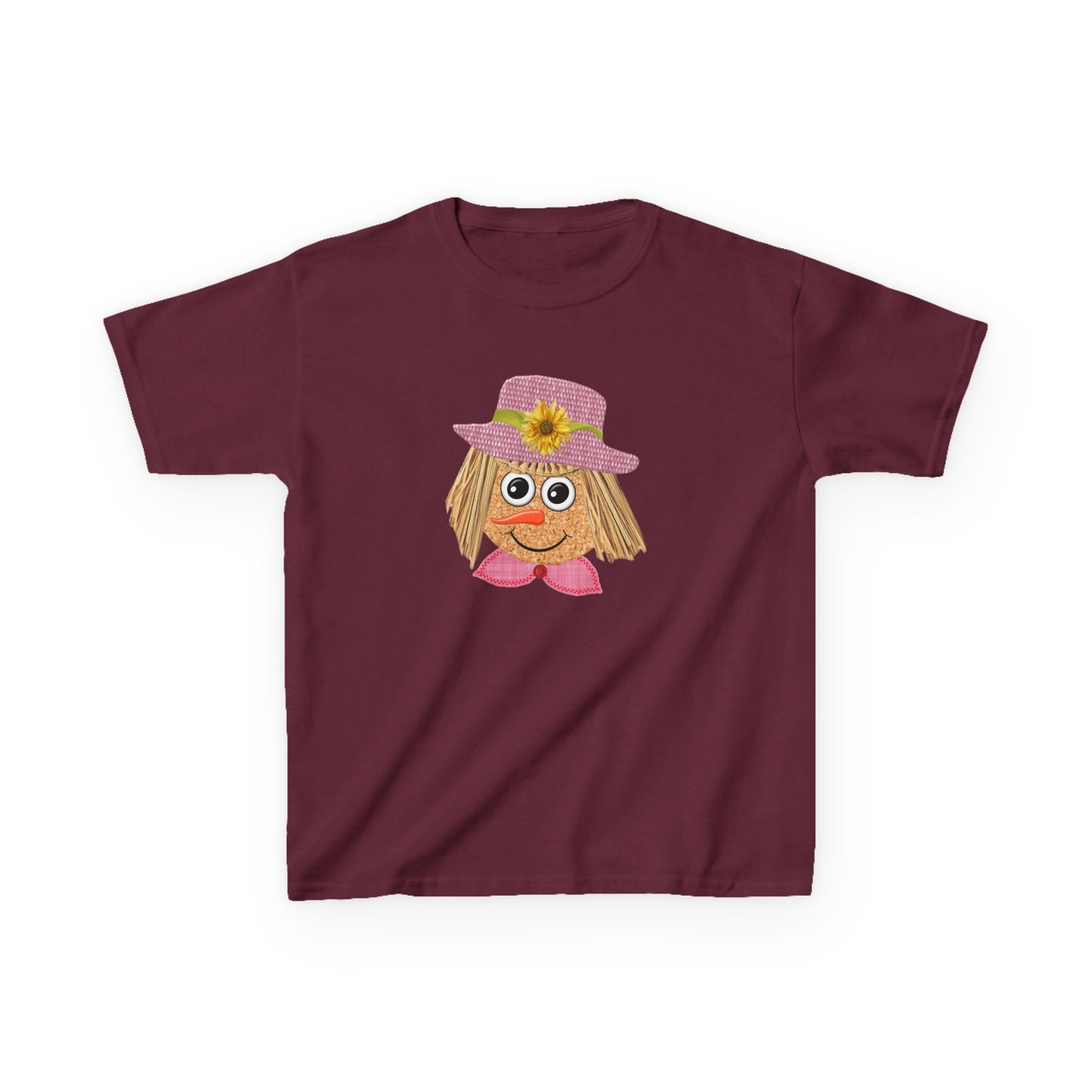 Cute Scarecrow Girl Kids Halloween T-Shirt