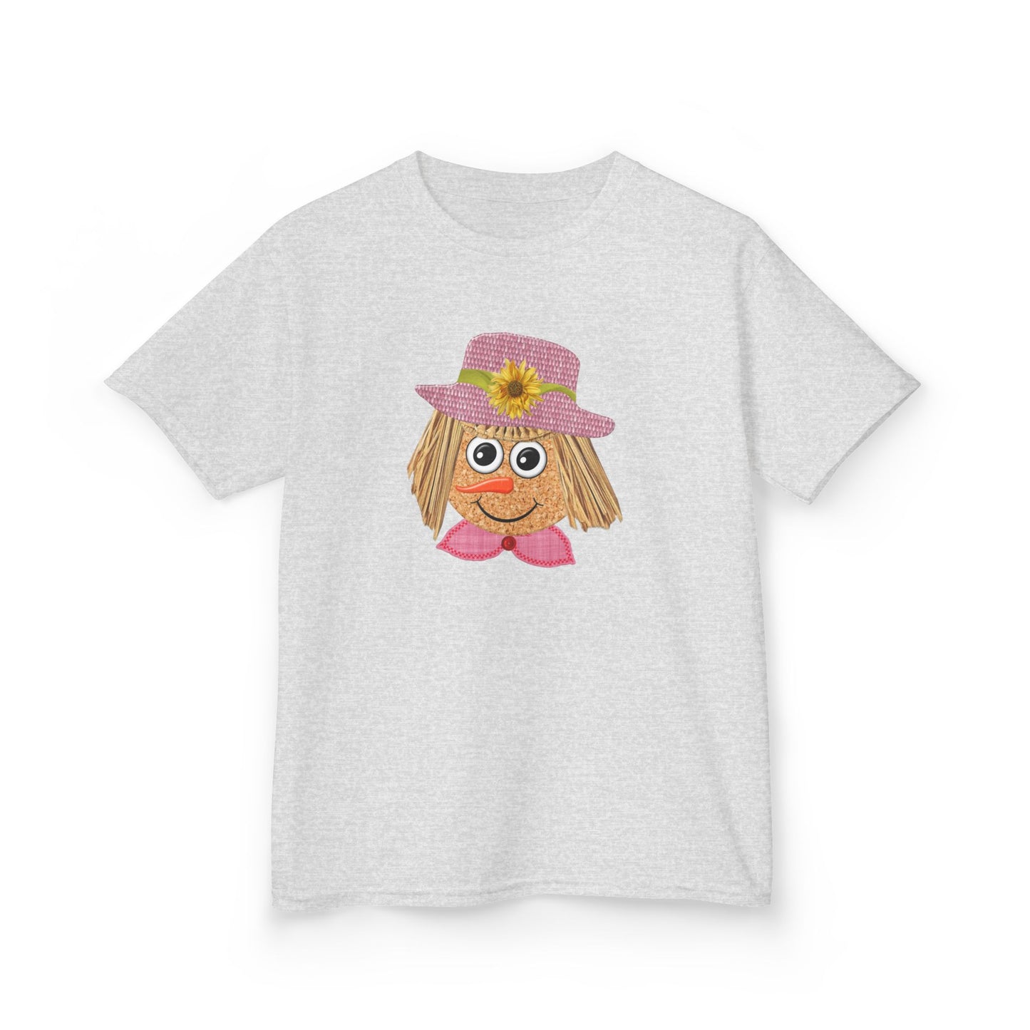 Cute Scarecrow Girl Youth T-Shirt | Adorable Fall & Thanksgiving Graphic Tee for Kids
