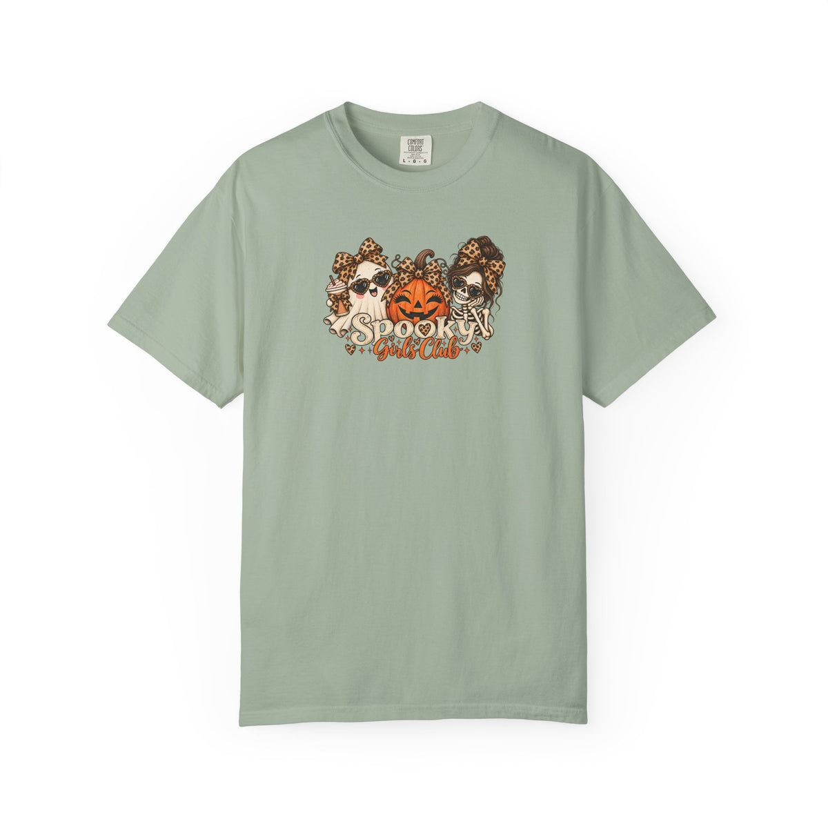 Spooky Girls Club Leopard Halloween Comfort Colors Tee