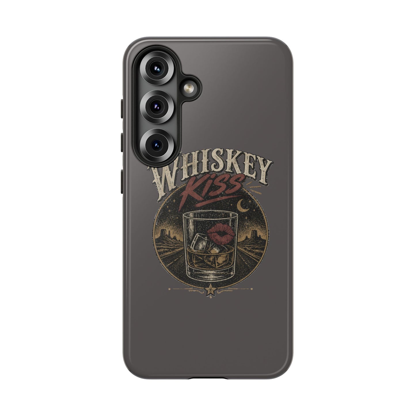 Whiskey Kiss Western Phone Case, Country iPhone & Samsung Case, Rustic Cowgirl or Cowboy Phone Case, Whiskey Lover Gift, Matte or Glossy